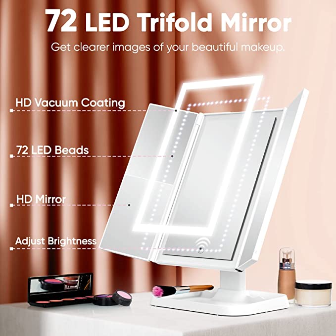 LXL™ Trifold LED Makeup Mirror